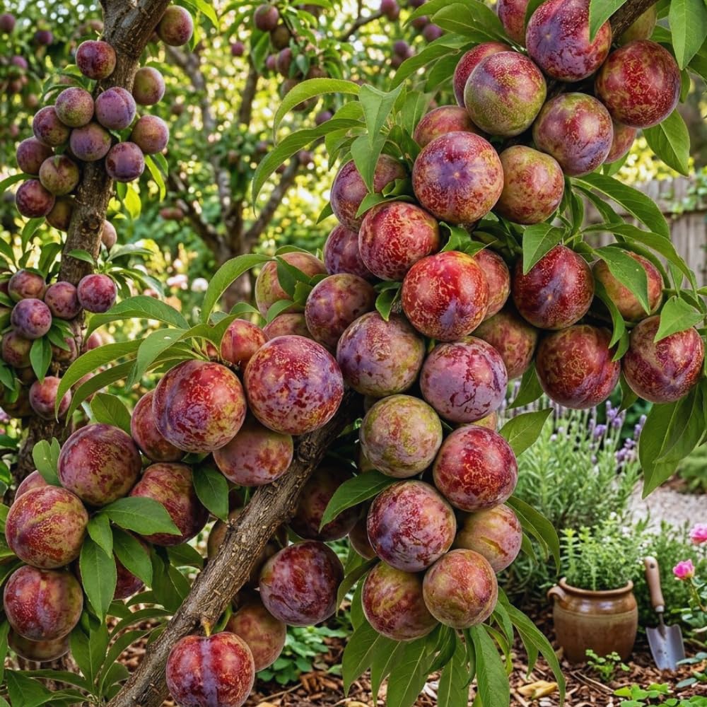 Flavor Pluot Tree Live Plant, Plum Apricot Plant, 3 Gallon Pot, 2-3 Ft Long, Sweet Fruit for Home Garden Outdoor, No Ship to CA