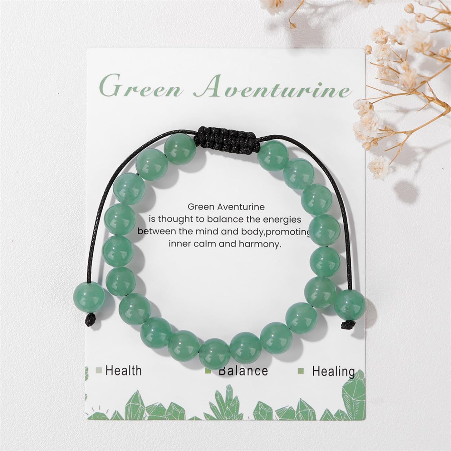 Jade Bead Bracelet for Women 8mm Green Aventurine Bracelet Crystal Beaded Bracelets Healing Crystal Bracelets Jade Jewelry for Women Men