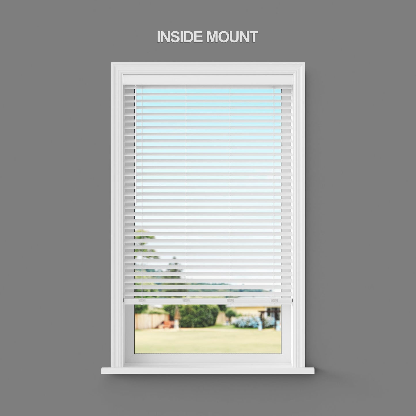 Lumino - 2" Cordless Flat Slat Faux Wood Window Blinds for Home - 22" W x 36" L - White, Faux Wood Blinds for Indoor Windows, Venetian Room Darkening Blinds