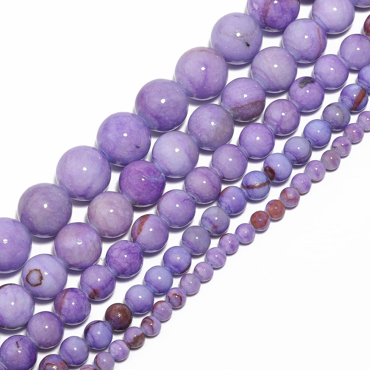 Yochus 60pcs 6mm Deep Purple Persian Jade Energy Healing Round Bulk Gemstone Beads for Jewelry Making Bracelet Necklace Earring DIY