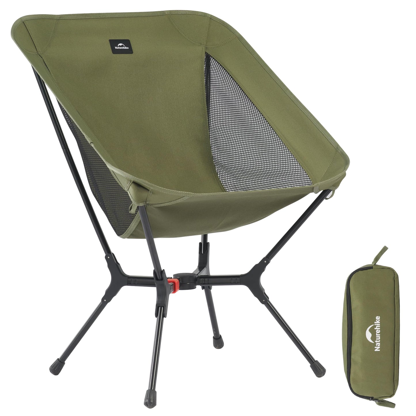 Naturehike YL01 Snap Camping Chair, 1 Second Setup Frame, 441lb Capacity Camp Chair, Portable & Lightweight Backpacking Chair