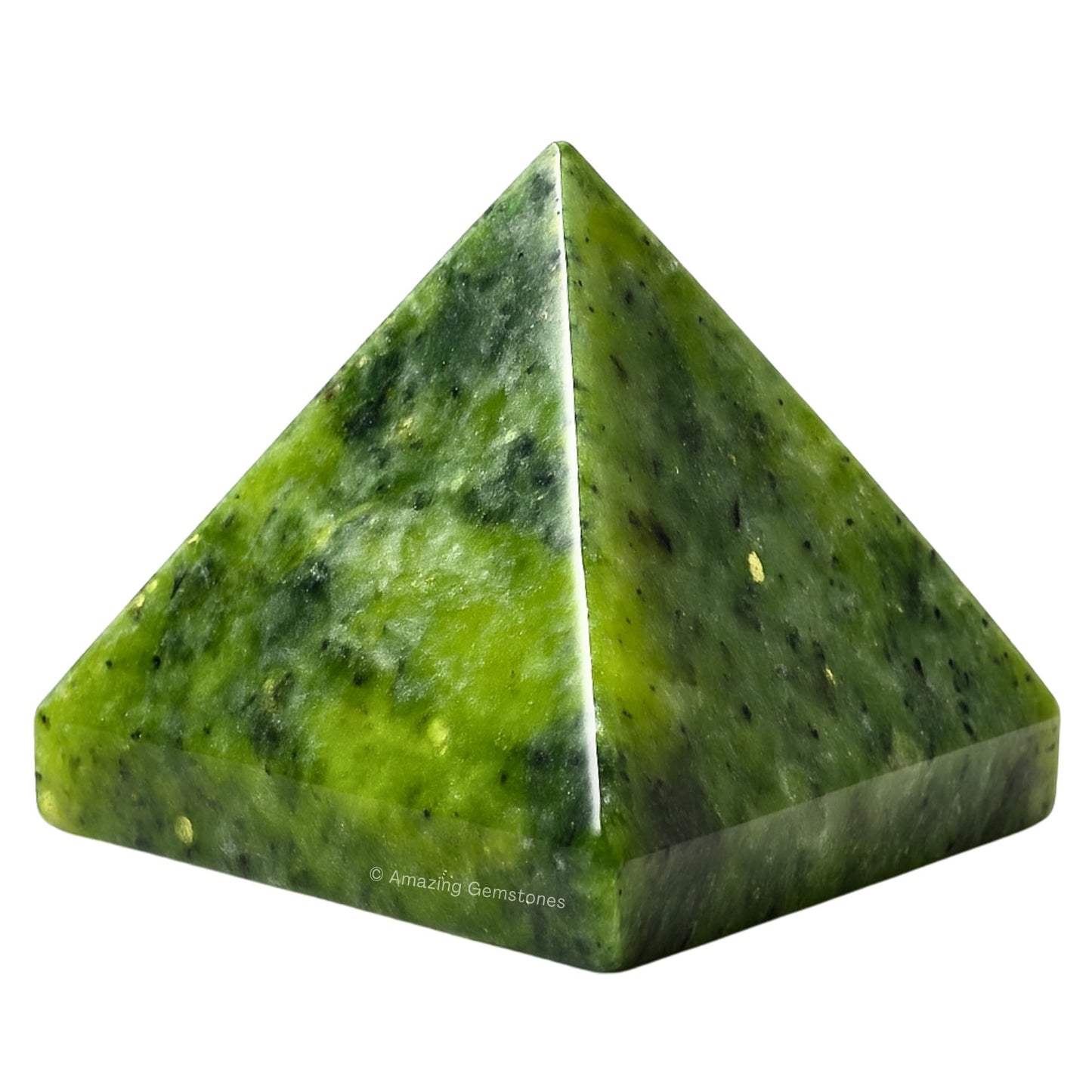 Amazing Gemstone Green Jade Pyramid Crystal Healing Stones - 2" Great Pyramid Figurine of Natural Stone Pyramid for Meditation, Reiki, Chakra Balancing and Crystal Pyramids Grid