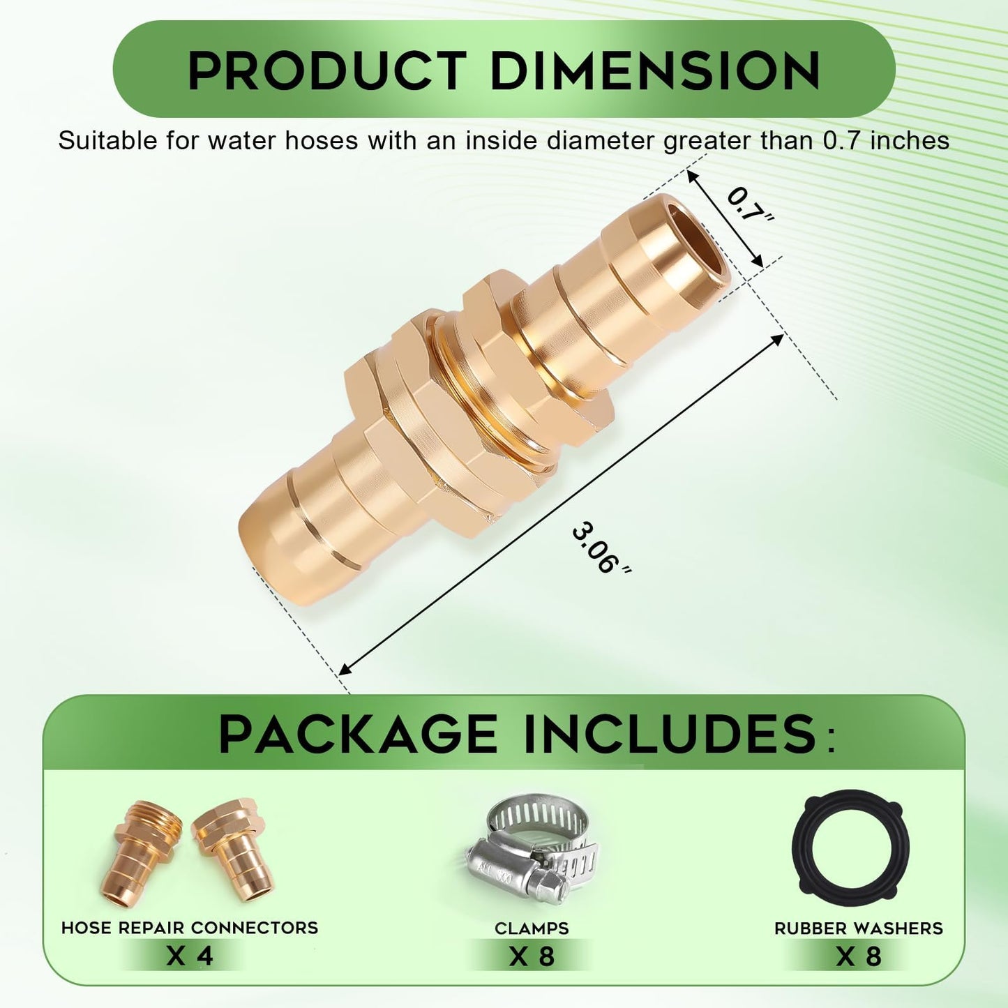 Dalmbox Garden Hose Quick Connector, 3/4" Male and Female Quick Release Garden Hose Connect Fittings With 6 Rubber Washers,6 sets