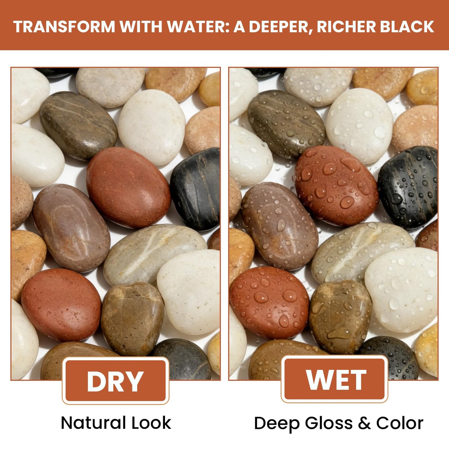 Mengdewei 6lbs Polished River Rocks for Landscaping, 2-3 Inch Mixed Pebbles for Garden, Decorative Stones for Plants, Potted Succulents, Fish Tank, Aquarium Decor, Outdoor Yard & Walkways
