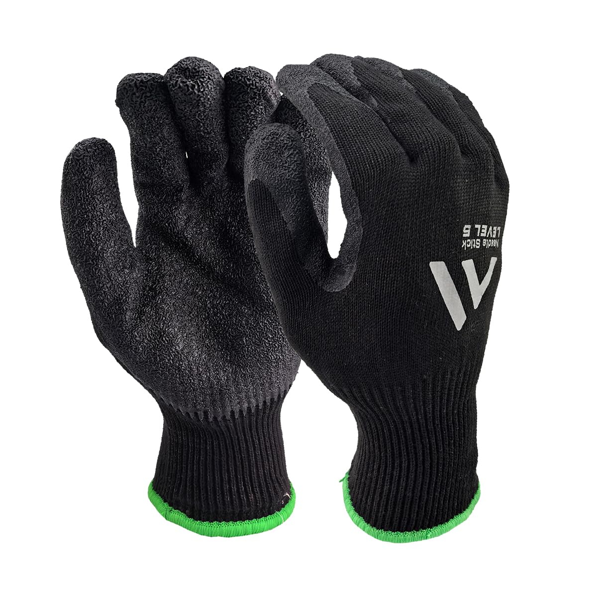 MACSHRK Level 5 A9/F Cut Resistant Gloves HPPE + Steel Wire Palm-Coated Textured Latex Anti-Stab/Puncture for Durian Opening (X-Large)