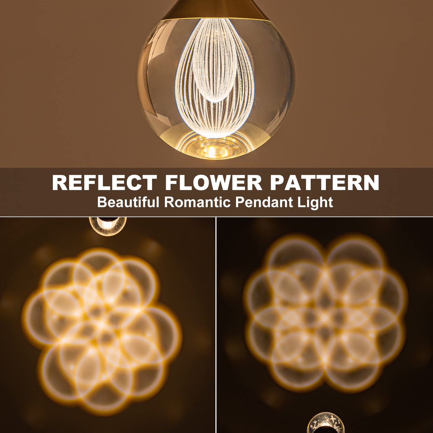 SUNMOO 1-Light Teardrop Crystal Pendant Light, Mini LED Crystal Globe Hanging Light Fixture, Modern Ceiling Pendant Lighting for Kitchen Island Dining Room Bedroom Bar 3000K 8W Brush Nickel
