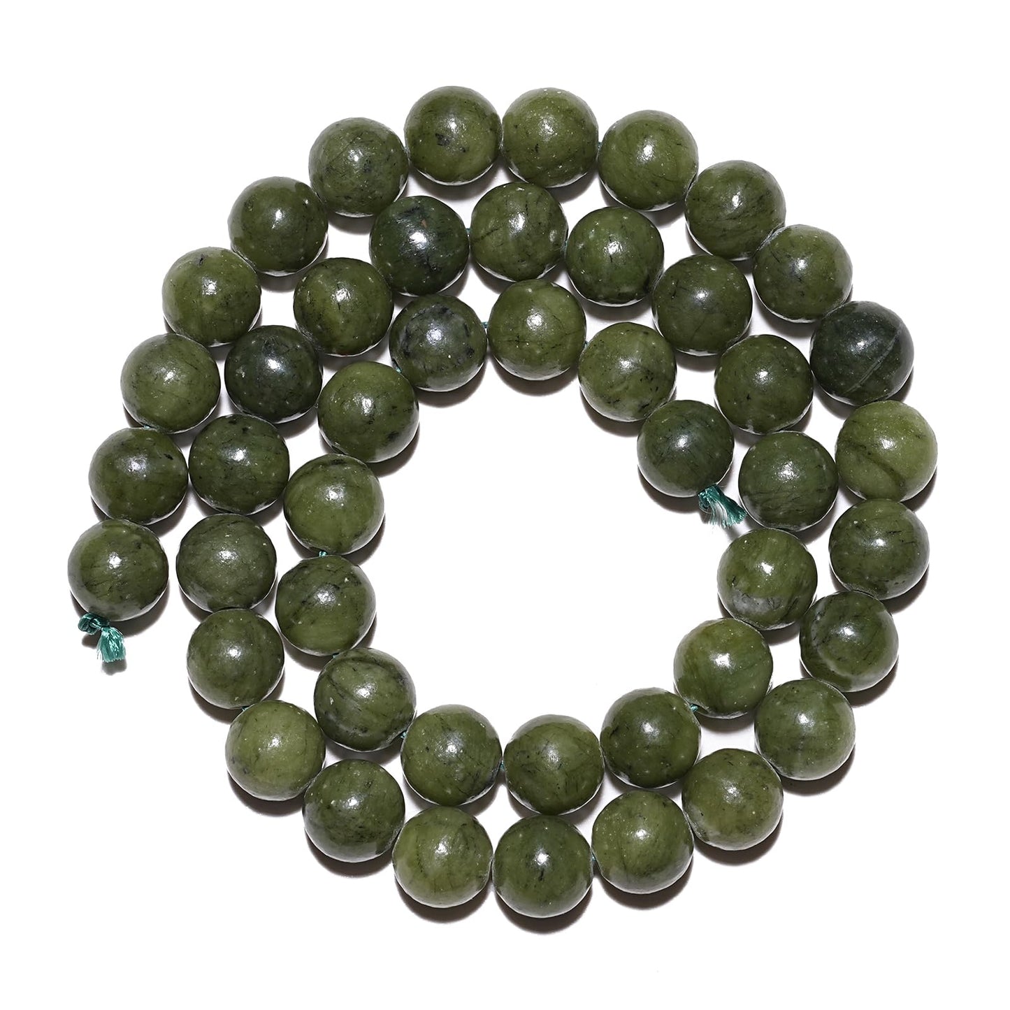 8mm Natural Taiwan Jade Gemstone Beads Polished Round Smooth Stone Beads for Bracelets Jewelry Making 15inch Loose Beads