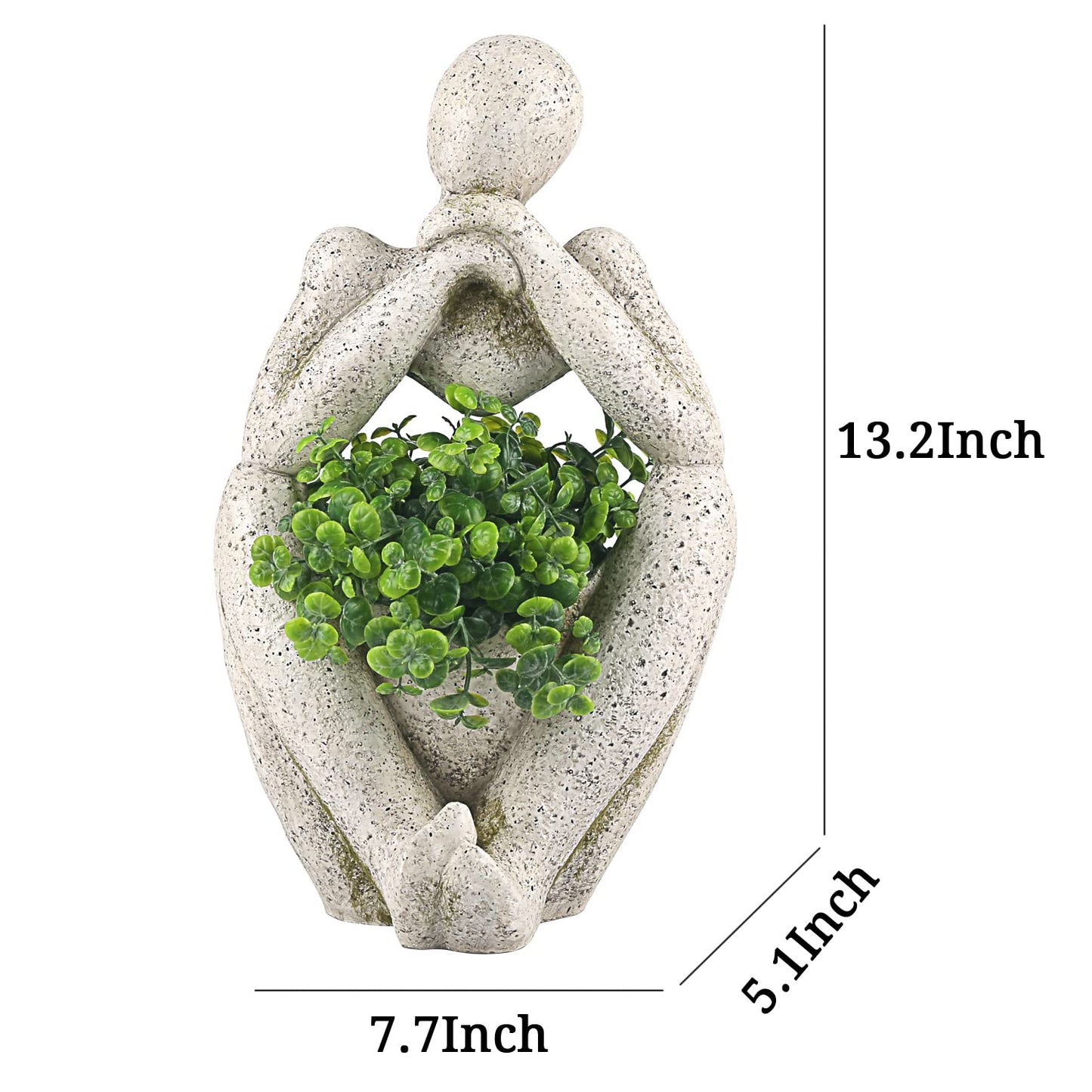 Aclema Large Planters for Outdoor Indoor Plants Head Face Planter Pot Unique Succulent Planters Flower Vase with Drainage Hole Thinker