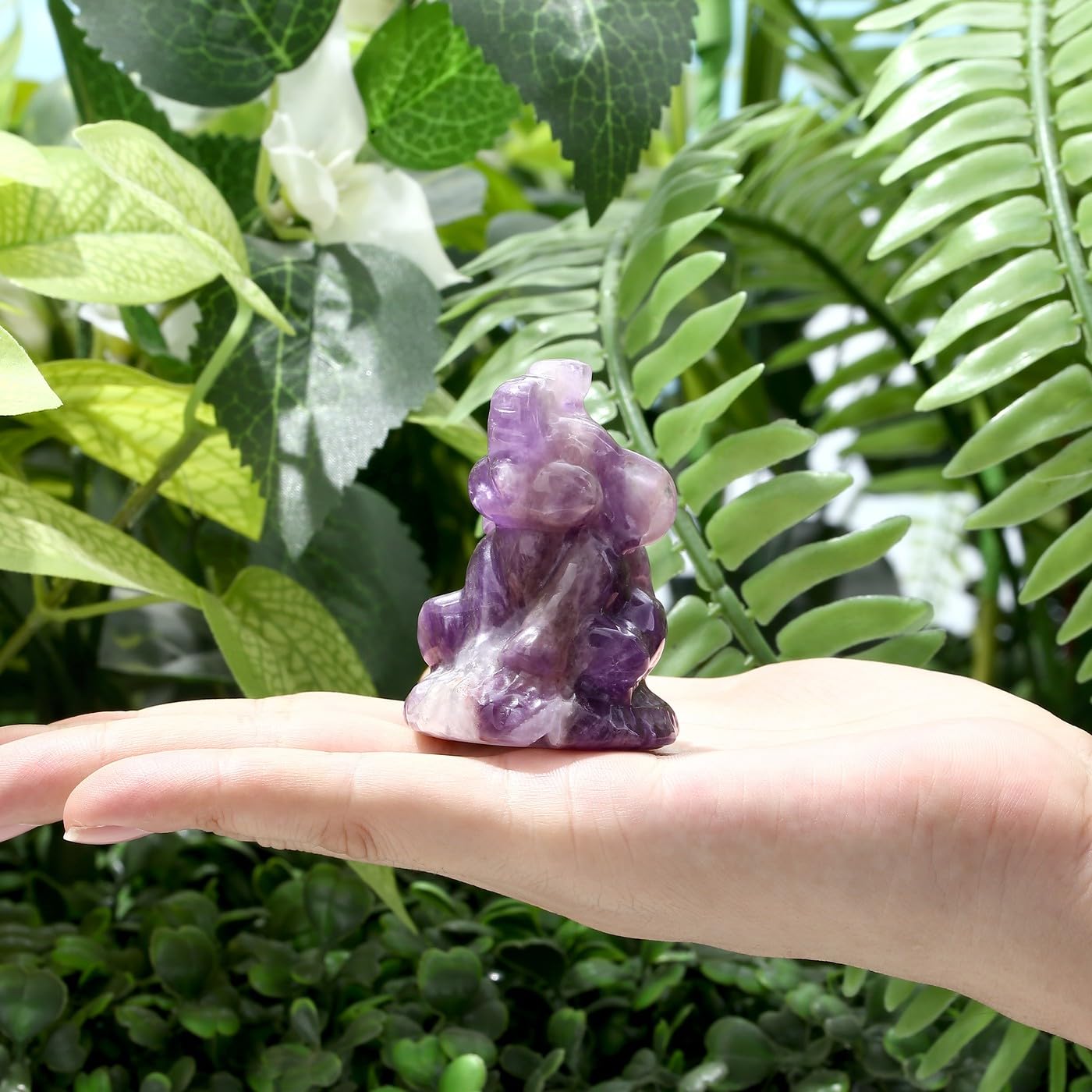 ZHIYUXI Purple Elephant Gifts for Women Encouraging Amethyst Elephant Decor Lucky Cute Elephants Figurine Inspirational Gifts for Women