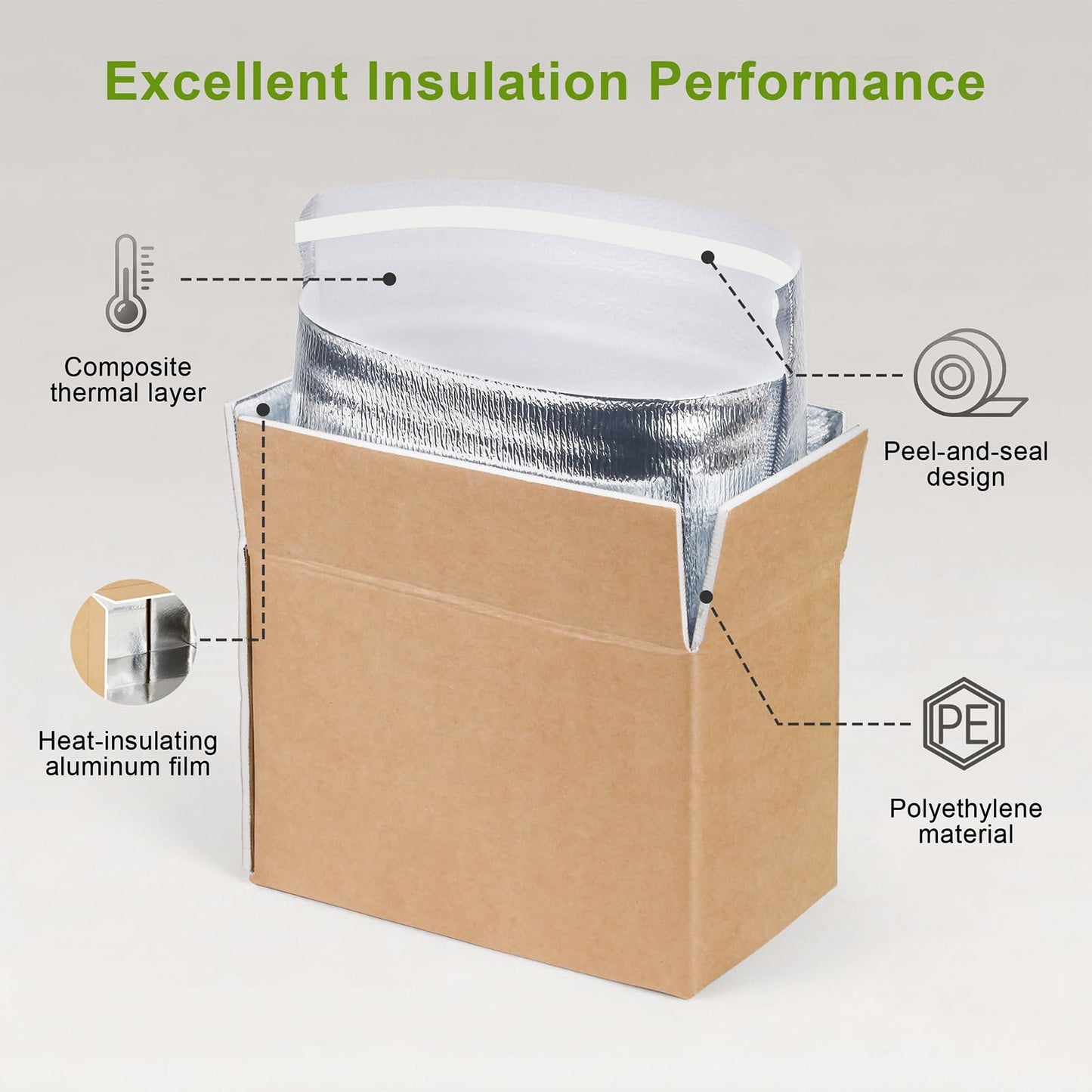 Acrridi 6 Pack Heavy Duty Insulated Shipping Boxes with Foil Liners, 9.4''x5.5''x6.9'' Small Cooler Box for Food Delivery, Reusable Thermal Mailing Kit for Perishable Goods, Vegetables, Meat, Cheese