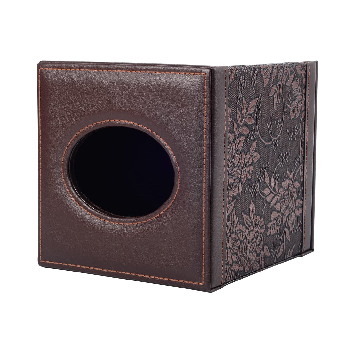 Tissue Box Cover Square,Modern Leather Tissue Box Holder for Napkin Facial Paper Organizer Bottom with Magnet Reinforcement for Home/Hotel/Restaurant/Office/car/Living Room(Retro)