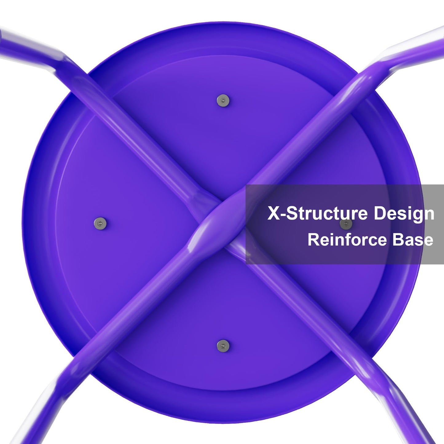 VECELO 6-Piece Stacking Stools, 17 Inch Standard Height, Padded Seat & Steel Legs, Portable Stackable Decoration Stools for School Classroom and Office Use, Purple