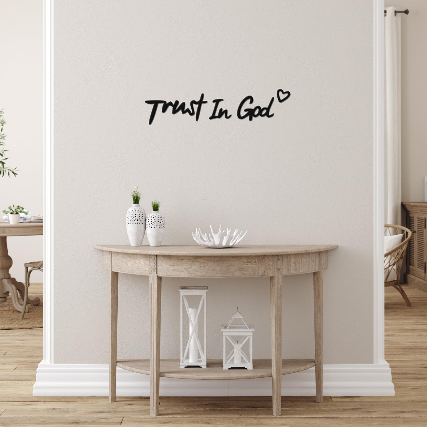 YATEASLU “Trust in God” Sign Inspirational Scripture Wall Art for Home Decor, Faith-Based Living Room Wall Art & Heartwarming Gift