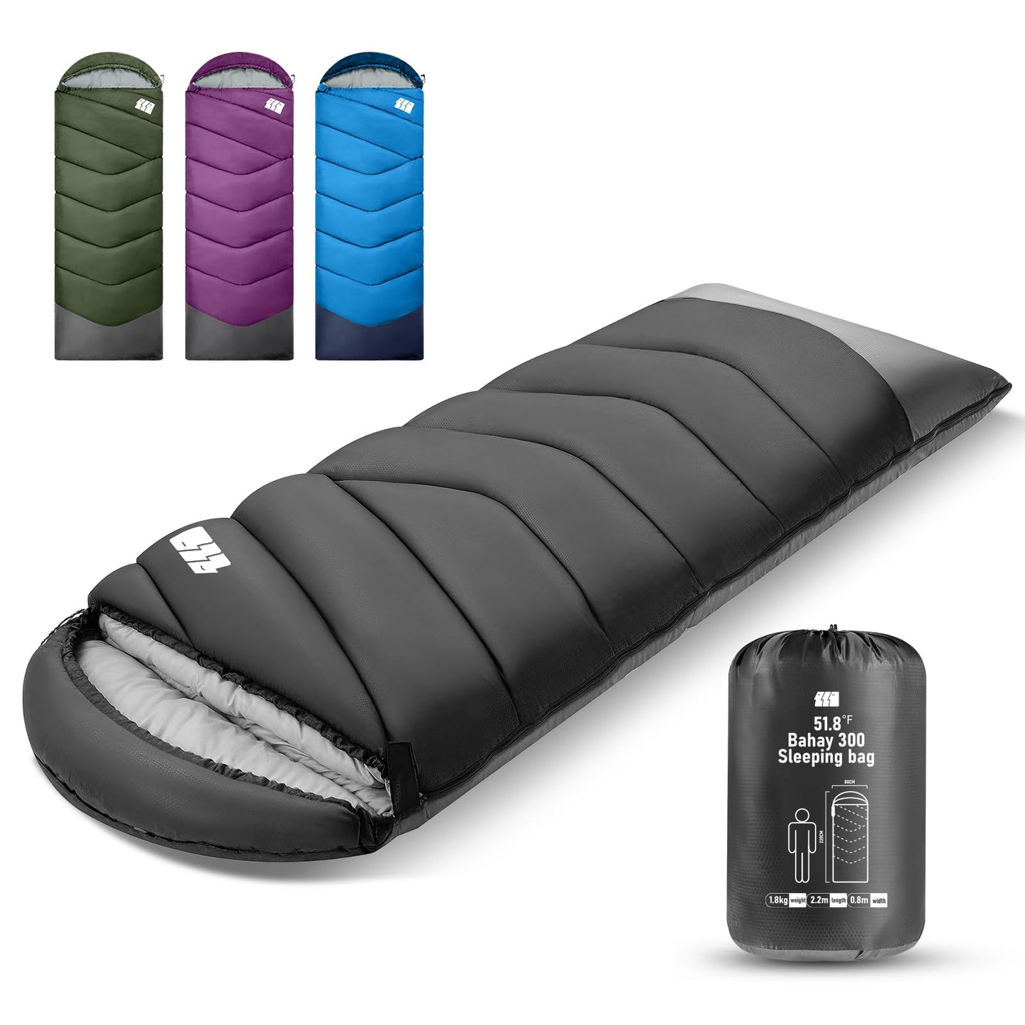 TANSTRIDER Sleeping Bags for Adults Cold Weather,3-4 Season 4lb Lightweight Sleeping Bag for Kids Girls Boys with Compression Sack,Camping Essentials Gear, Hiking,Travel,Backpacking,Outdoor & Indoor