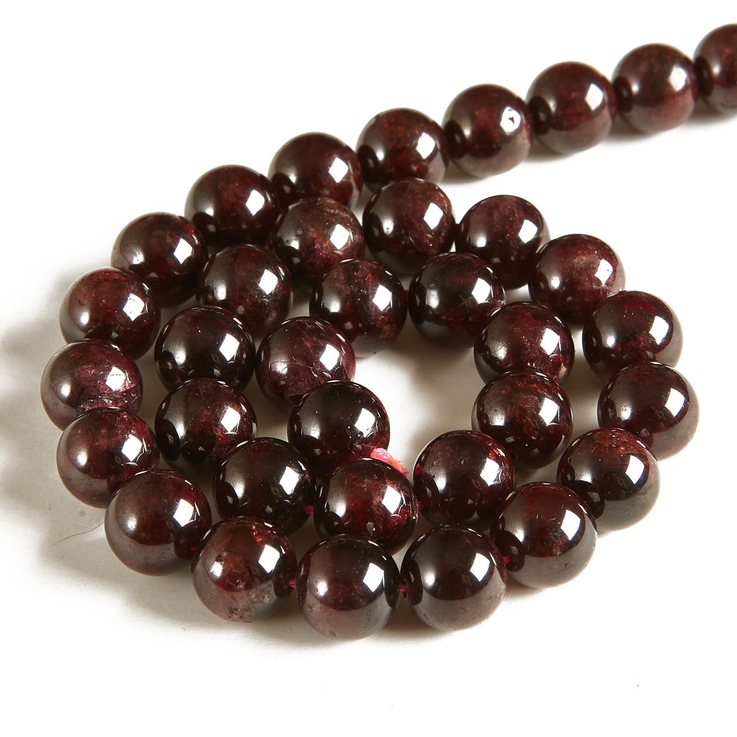 60pcs 6mm Garnet Beads Natural Gemstone Beads Round Loose Beads for Jewelry Making