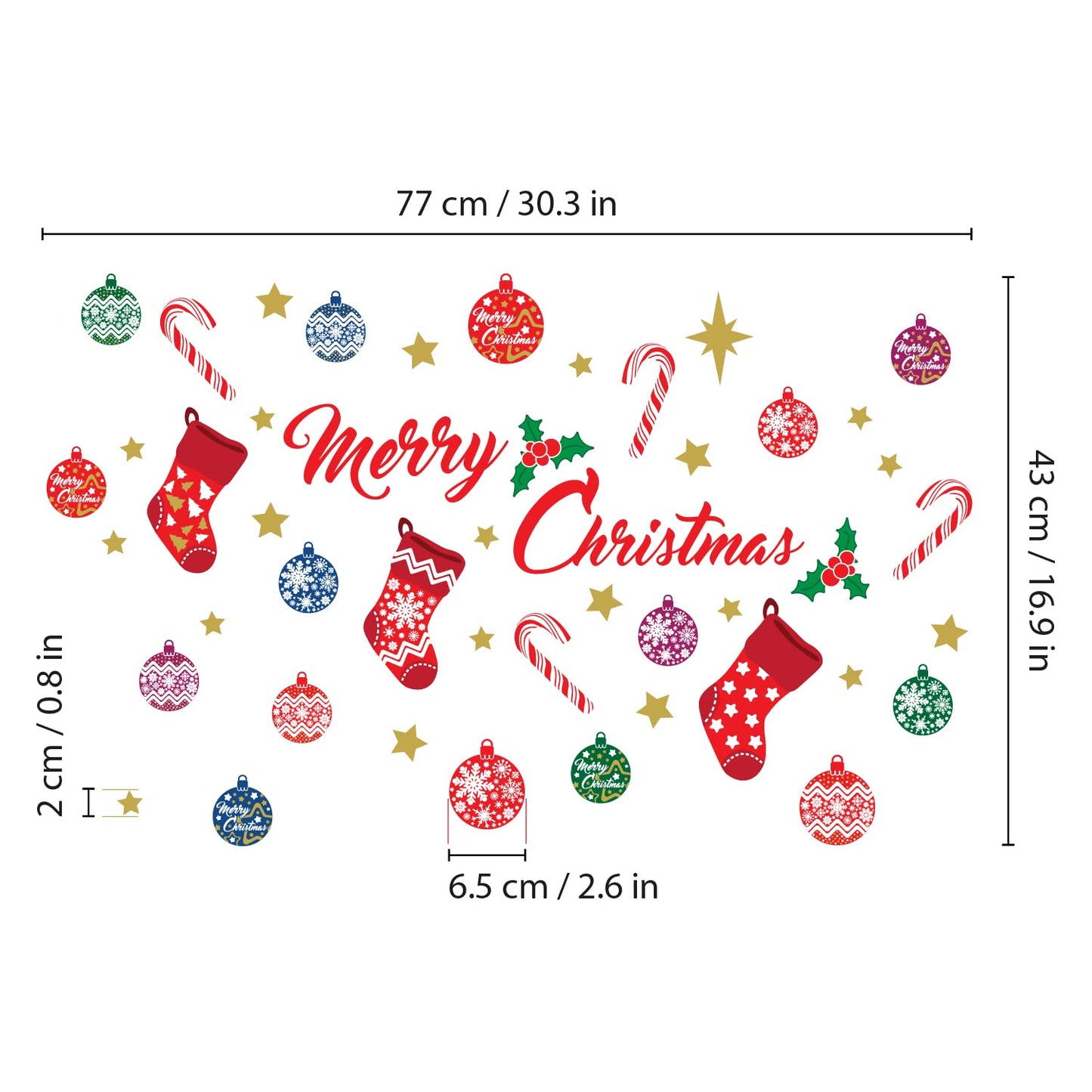 Christmas Decorations Clearance for Home, Indoor, Wall Stickers " Merry Christmas Decor" Wall Murals Decals Living Room Children Nursery Restaurant Cafe Hotel Home Decor (Merry Christmas Decor)
