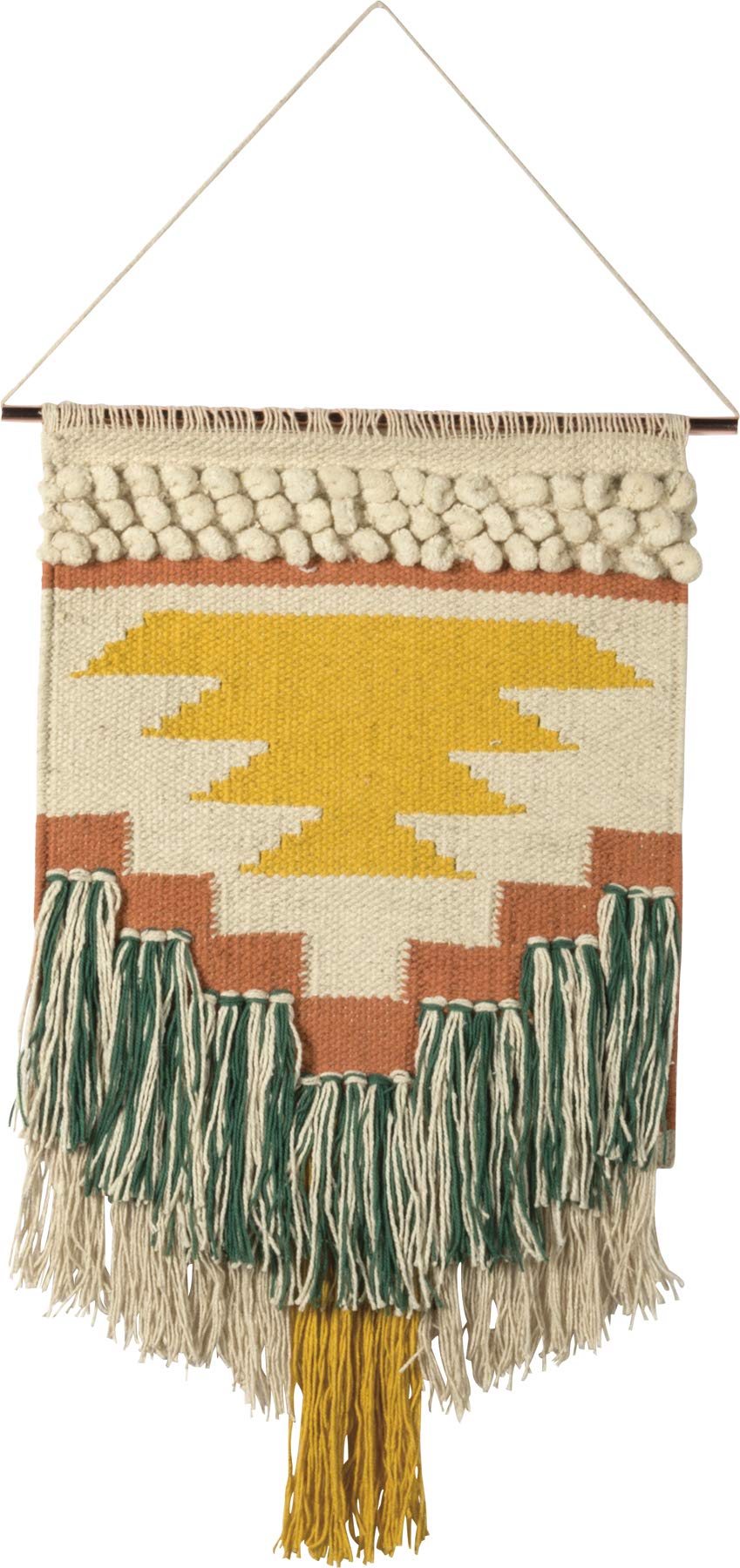 Primitives by Kathy Gypsy Hand Woven Wall Hanging, 14" x 25", Yellow/Green, 8541857714