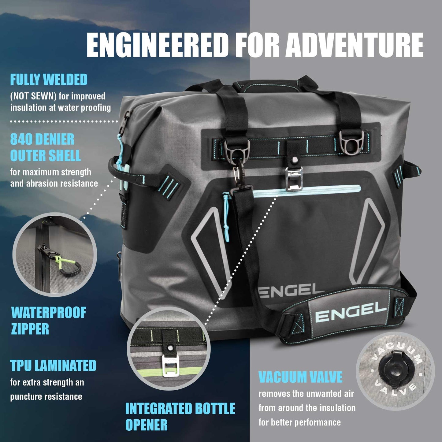 Engel HD20 High-Performance Soft Sided Tote Cooler - Durable, Leak-Proof, Portable Ice Chest for Camping, Fishing, Tailgating & Outdoor Activities - Long-Lasting Cold Retention