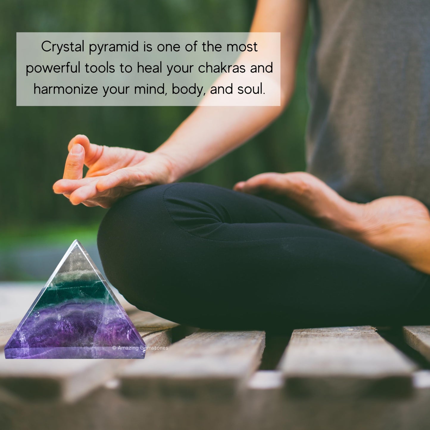 Amazing Gemstone Fluorite Pyramid Crystal Healing Stones - 2" Great Pyramid Figurine of Natural Stone Pyramid for Meditation, Reiki, Chakra Balancing and Crystal Pyramids Grid