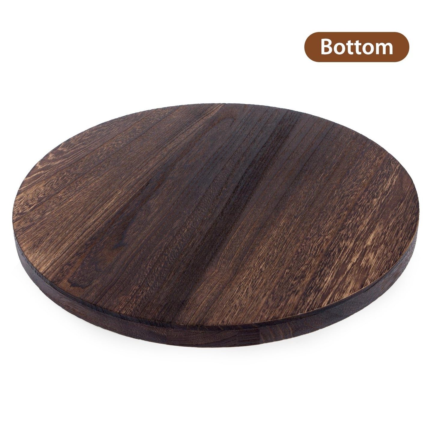 Round Ottoman Tray for Coffee Table Living Room Wood Serving Tray Large Wooden 20 Inches Rustic Brown