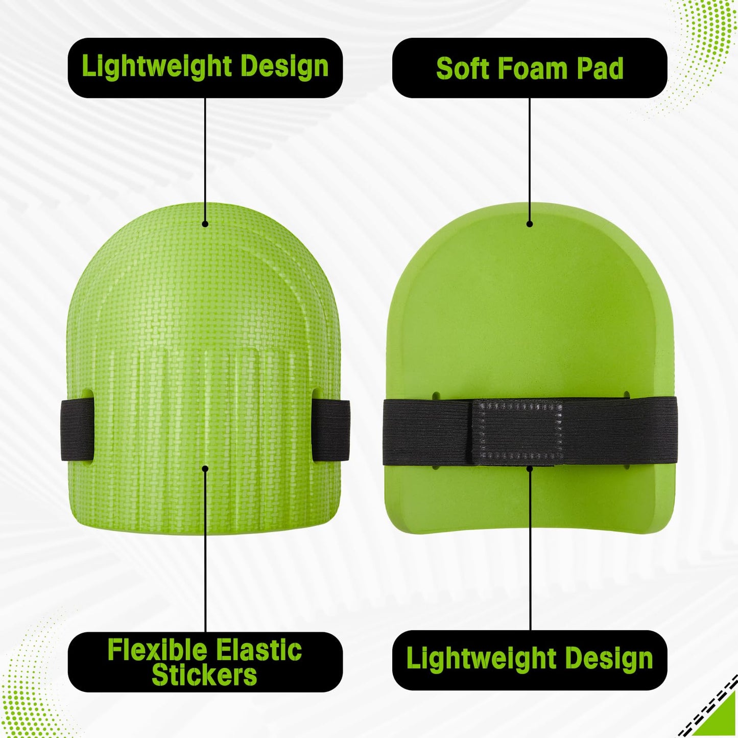 INJOYTEC 2 Pcs Gardening Knee Pads for Women and Men Lightweight Waterproof Foam Knees Pad Easy Fit Professional Knee Pads for Gardening with Adjustable Hook'n'Loop Straps