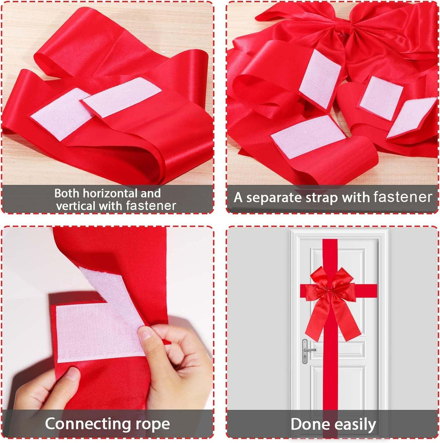 gisgfim Christmas Cabinet Big Bows Large Door Lace Christmas Tree Bow Ribbon Silver Bow Holiday Decorations Christmas Front Door Party Supplies
