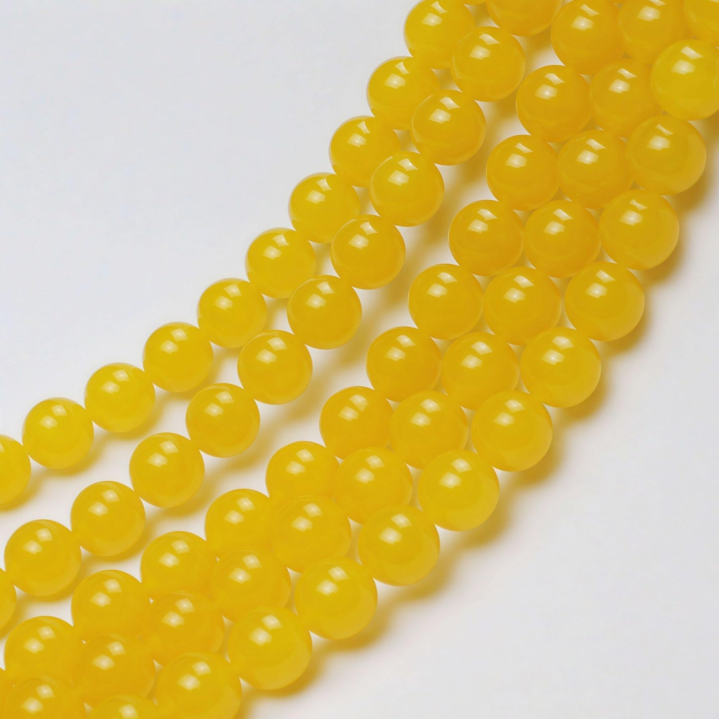 MJDCB Natural Yellow Jade Round Loose Beads for Jewelry Making DIY Bracelet Necklace (6mm)