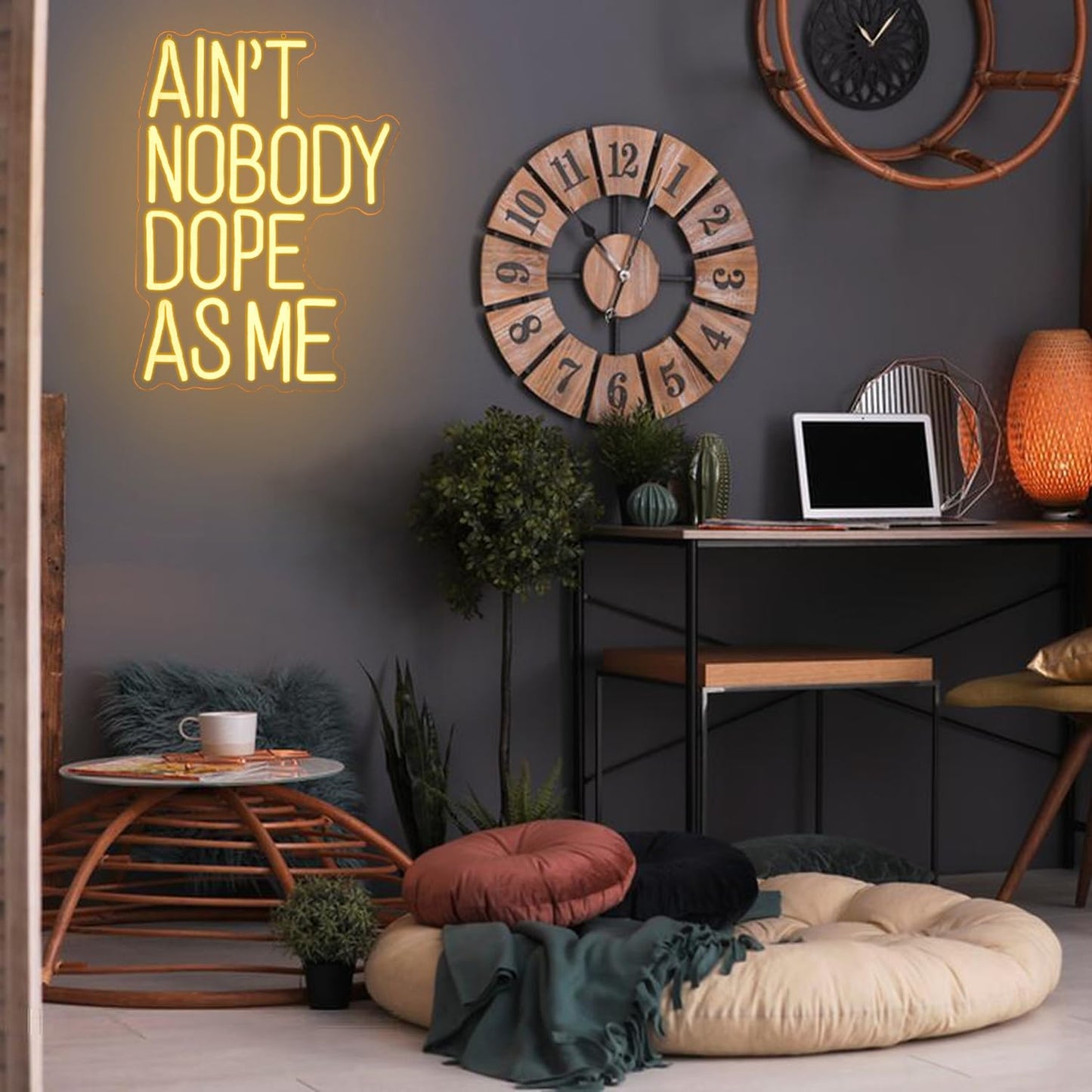 LLNEOX Ain't Nobody Dope As Me Neon Sign Warm White Letter Neon Light for Wall Decor Dimmable Motivational LED Sign for Bedroom Bar Gym Office Home Party