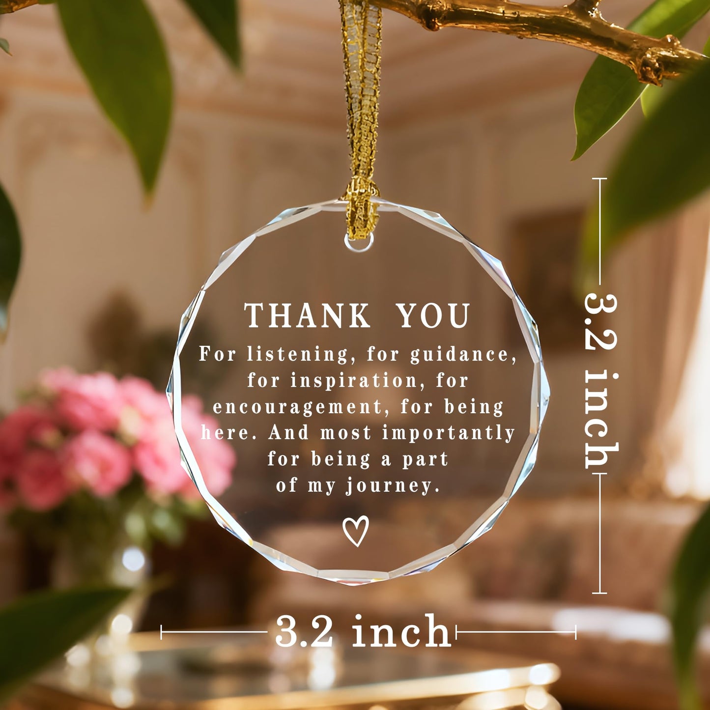 Thank You Keepsake, Thank You Gift, Crystal Christmas Ornament, Coworker Gift, Gifts to Say Thanks, Gifts for Friend, Bridesmaid, Mum & Teacher