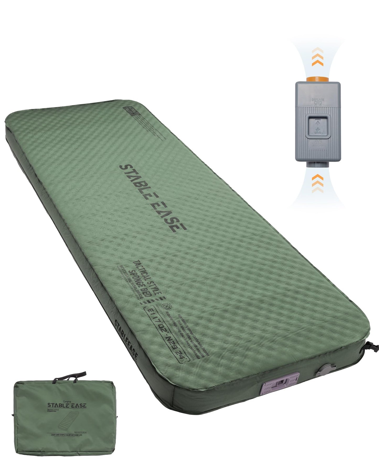 Self-Inflating Sleeping Pad With Electric Pump, 4" Ultra-Thick Memory Foam Camping Mattress For Tent Car Travel, Fast Inflation 20s, 9.5 R-Value 4-Season Insulated, Compact Portable Comfort