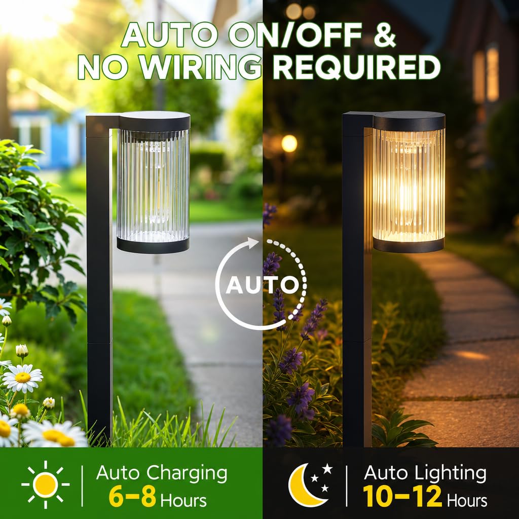 ELECLINK Solar Pathway Lights Outdoor, 6 Pack Upgraded Outdoor Solar Lights for Outside Super Bright Up to 12Hrs, IP65 Waterproof Solar Garden Lights for Yard Path Sidewalk Gifts for Women Mom Grandma