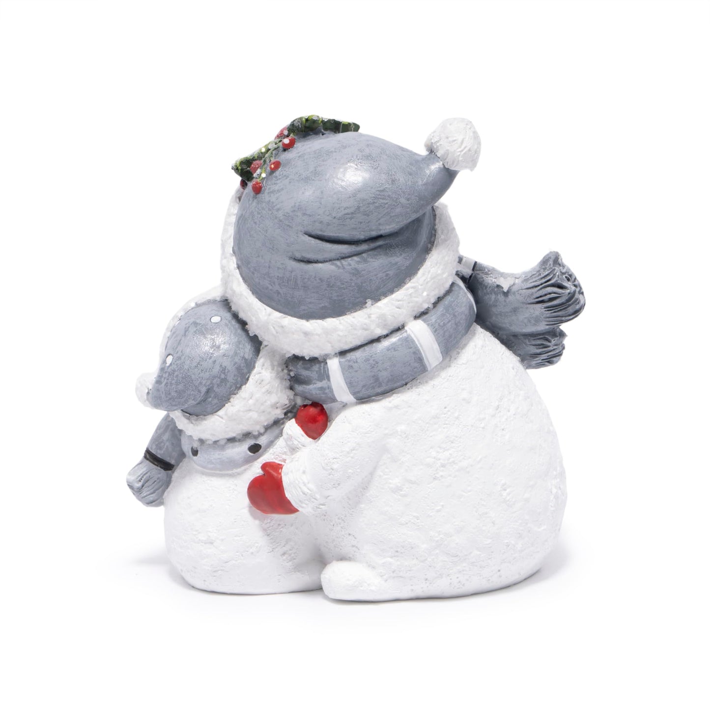 Hodao Snowman Figurines Decorations, Resin Snowman Ornaments for Indoor Home Decor, Cute Holiday Figurine Gifts for Bedroom, Living Room, Winter New Year Gift，Office Table Display