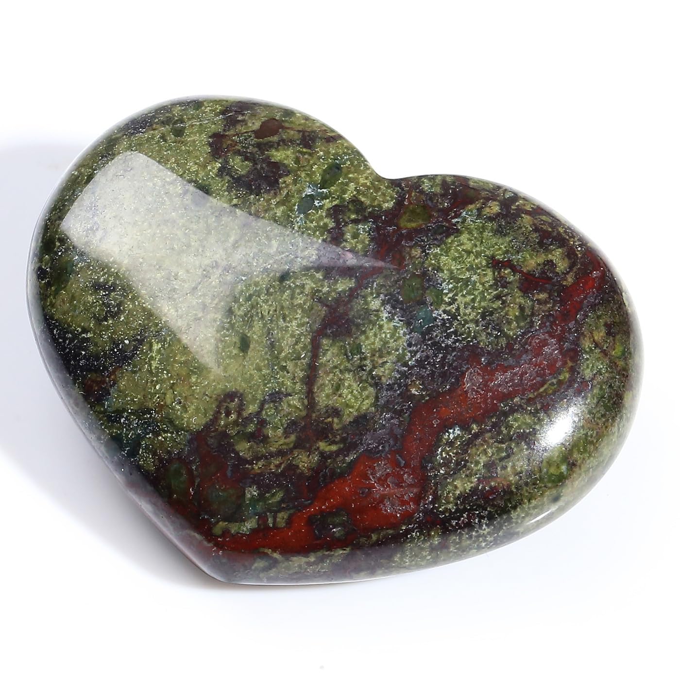 MAIBAOTA 45 mm Bloodstone Crystals Stones Heart Love Crystal Valentines Gifts for Herfriend Wife Palm Stone Reiki Crystal Gemstone Worry Stones for Anxiety