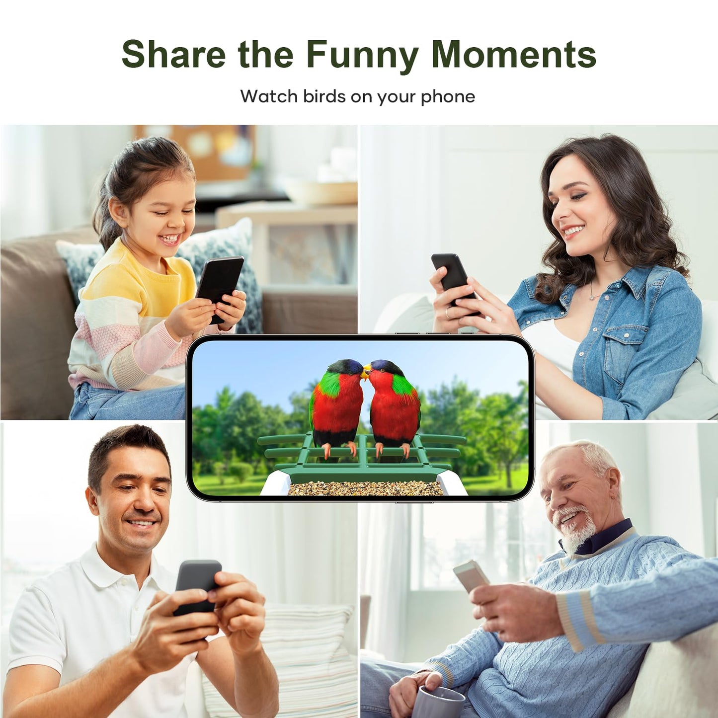 Smart Bird Feeder with Camera: Solar Powered Birdhouse with AI Recognition, Wireless Bird House with Camera for Outdoor, Unique Birthday Gifts for Mom Dad