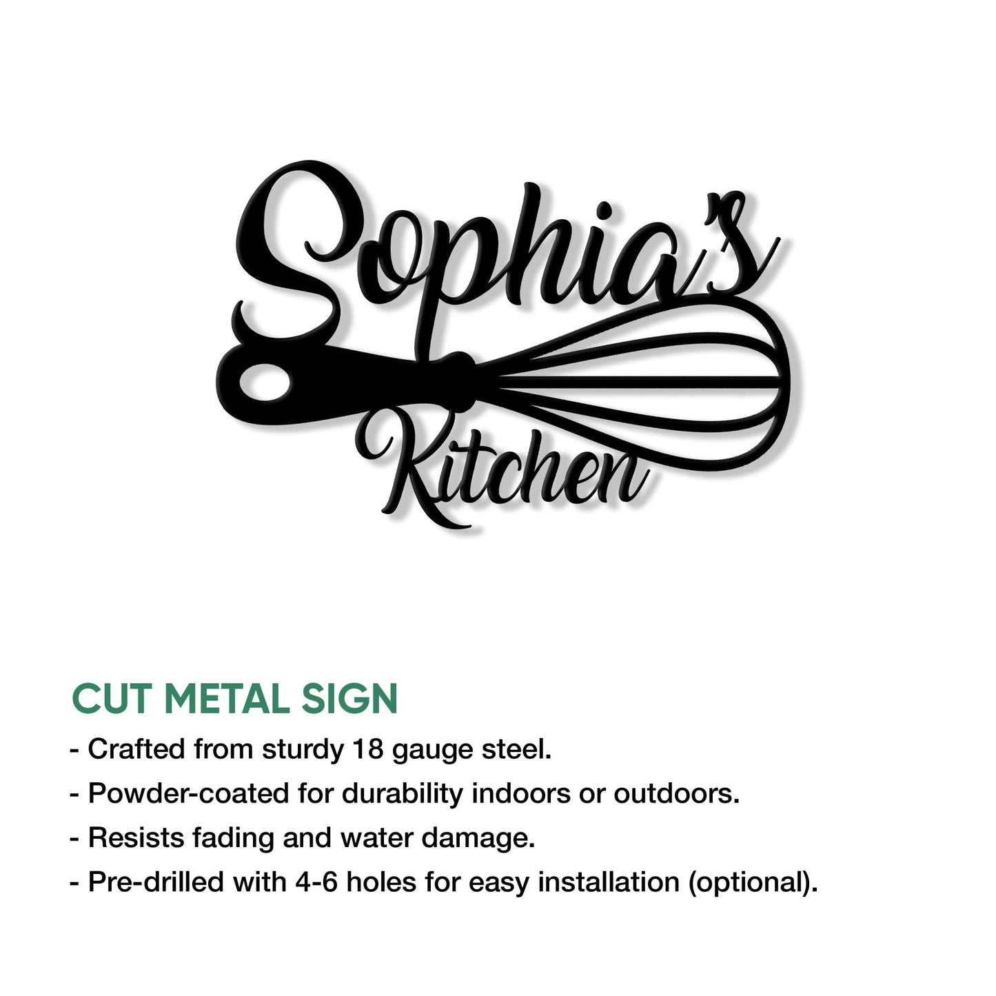 Personalized Kitchen Metal Sign, Chefs Hanging Sign Outdoor Porch Welcome, Custom Name Wall Fence Yard Patio Home Office Decor, Birthday Backyard BBQ Grill, Gifts for Mom, Grandma, Women, Baker