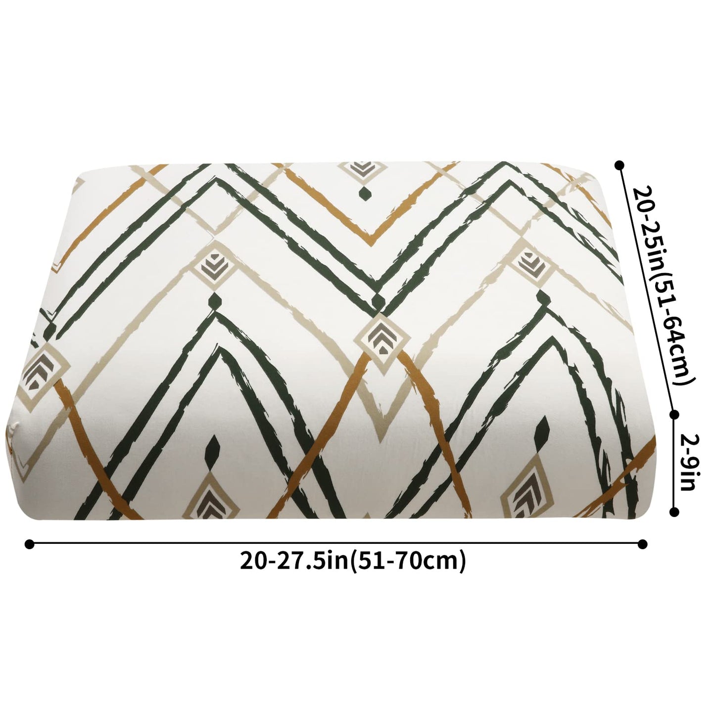 Fuloon Sofa Cushion Covers, Stretch Printed Seat Cushion Cover Couch Seat Slipcovers Washable Furniture Protector for Armchair Loveseat Sofa (Green, 3 PCS)