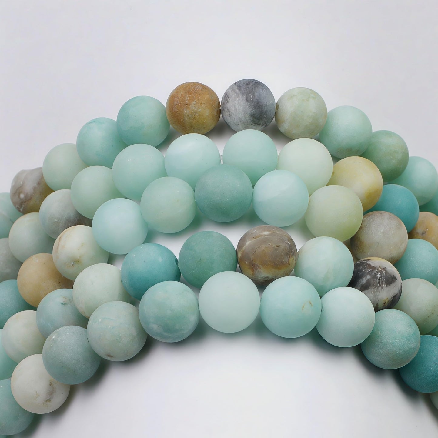 MJDCB Natural Matte Amazonite Round Loose Beads for Jewelry Making DIY Bracelet Necklace (10mm)