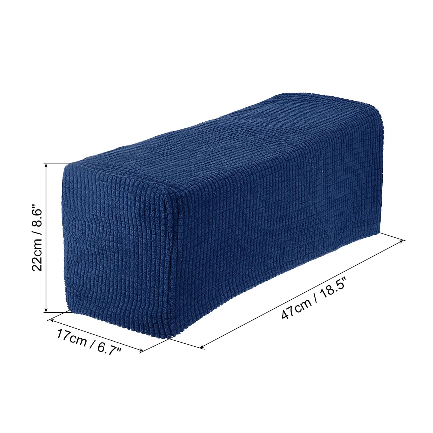 uxcell 2pcs Stretch Armrest Covers for Chairs/Sofas, Couch Arm Covers with Twist Pin, Furniture Protector Slipcovers Navy Blue