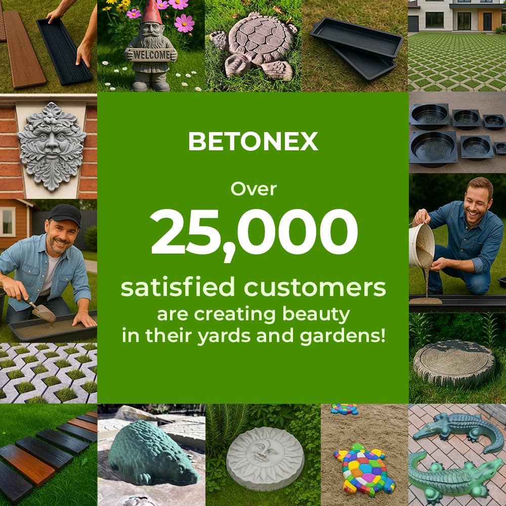 BETONEX Turtle Stepping Stone Mold Garden Concrete Mold Cement Plastic ABS 2mm - Tortoise Mould for Cement - Paving DIY Turtle Garden Stone Path Form