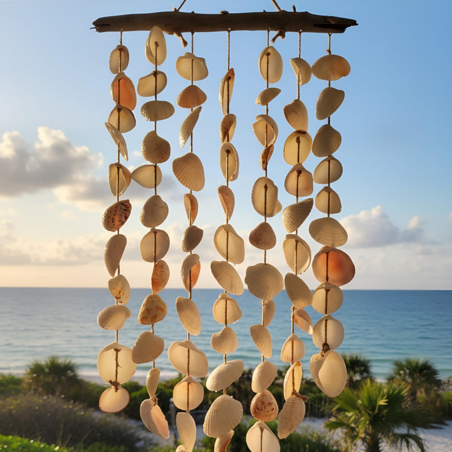 Novabright Beach Seashell Wall Hanging Decor Beach Room Decor Farmhouse Rustic Coastal Decorations Coastal Wall Art for Living Room, Bedroom and Dining