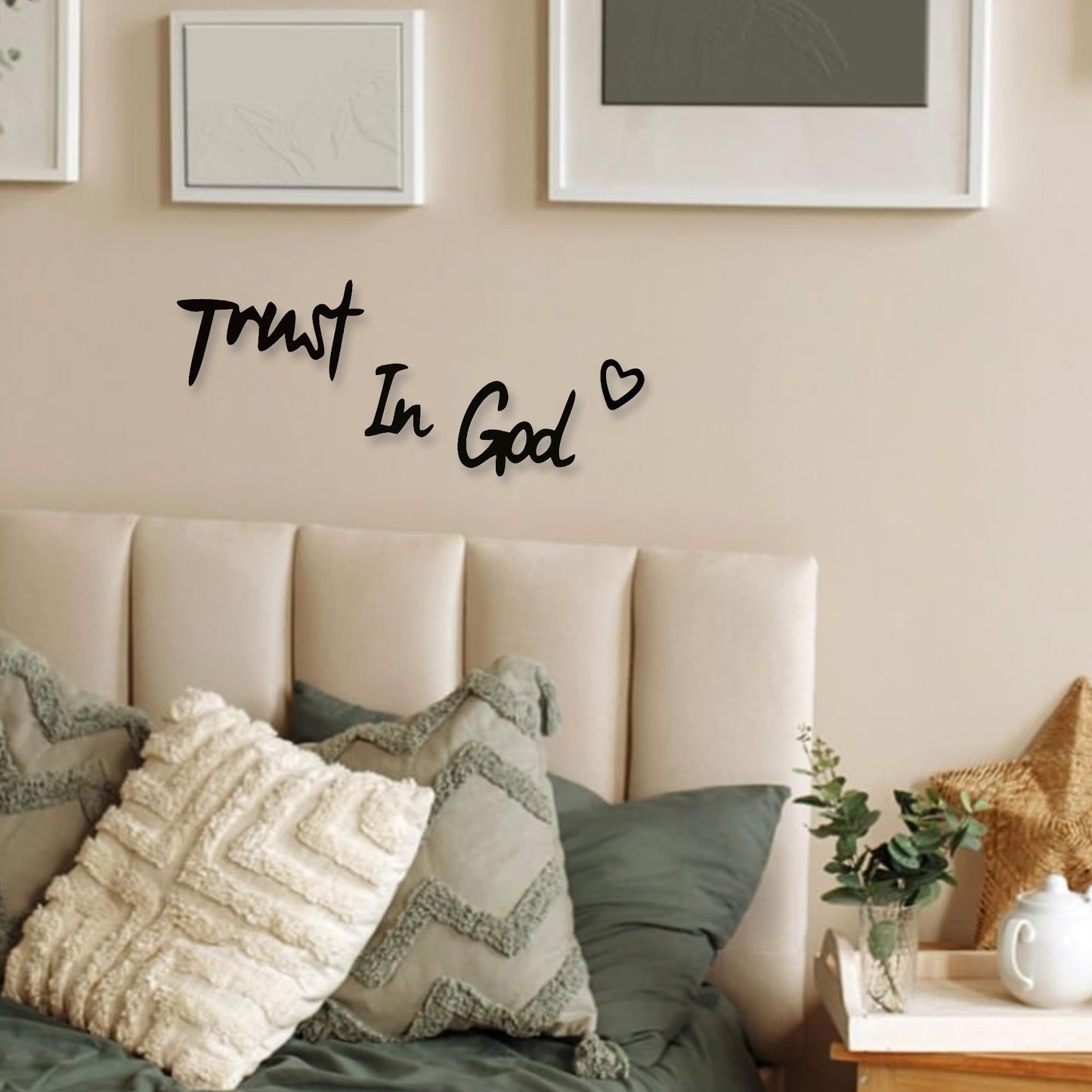 YATEASLU “Trust in God” Sign Inspirational Scripture Wall Art for Home Decor, Faith-Based Living Room Wall Art & Heartwarming Gift
