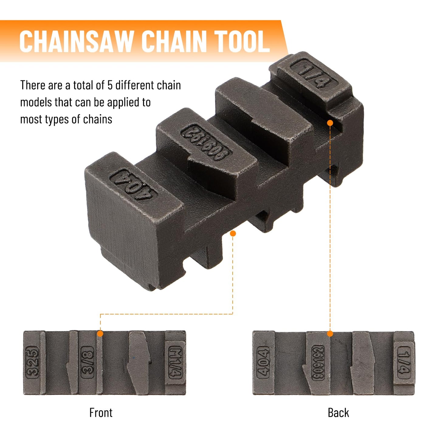 2-in-1 Chainsaw Chain Breaker and Spinner, Manual Chain Breaker and Rivet Spinner, Benchtop Chainsaw Chain Repair Tool with 3 Quenching Drill Bits, 3 Anvils, and 2 Hex Wrenches