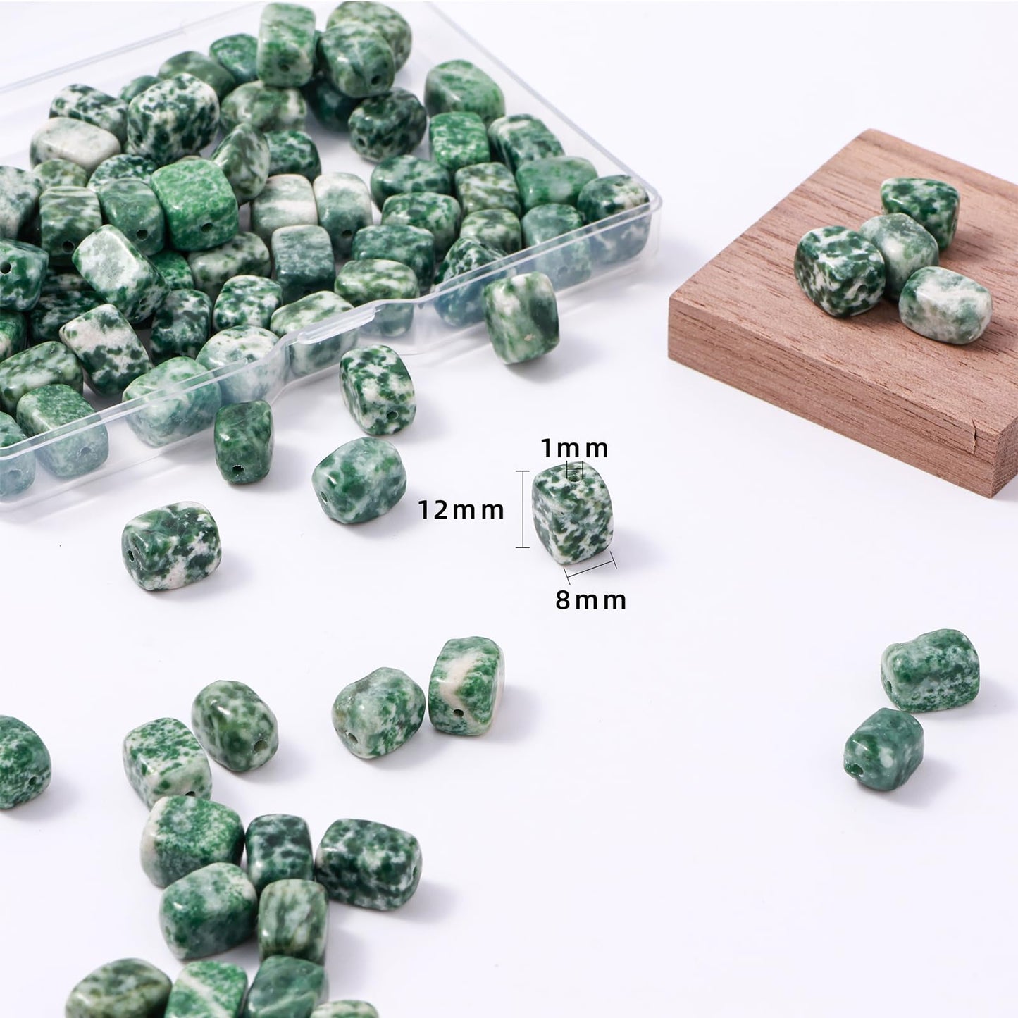 Natural Large African Jade Cube Stone Beads 8x11mm 38cm/str Loose Semi Gemstone Stone Square Beads for Making Bracelets Necklace