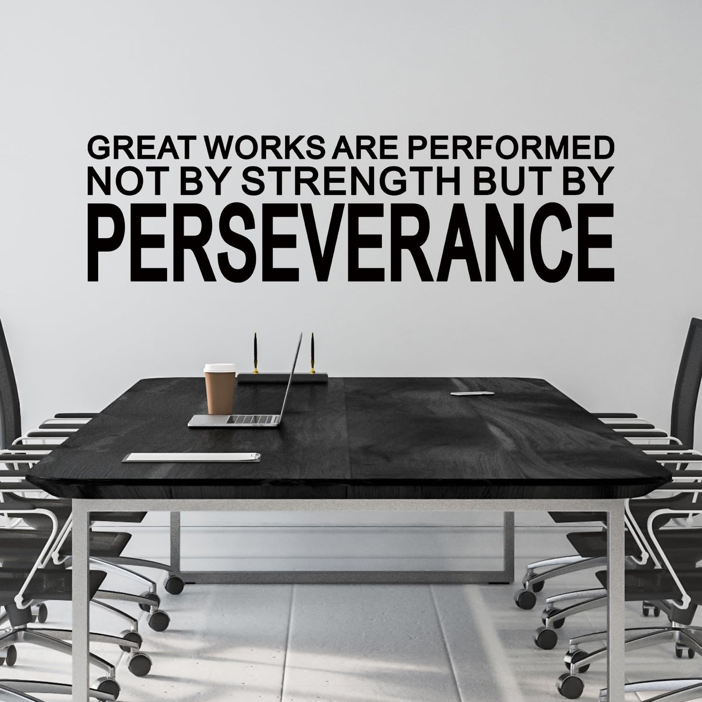Motivational Quotes Wall Stickers for Office: Classroom Inspirational Positive Vinyl Art Wall Decals for School Bedroom - Great Works are Performed 25" X 7"