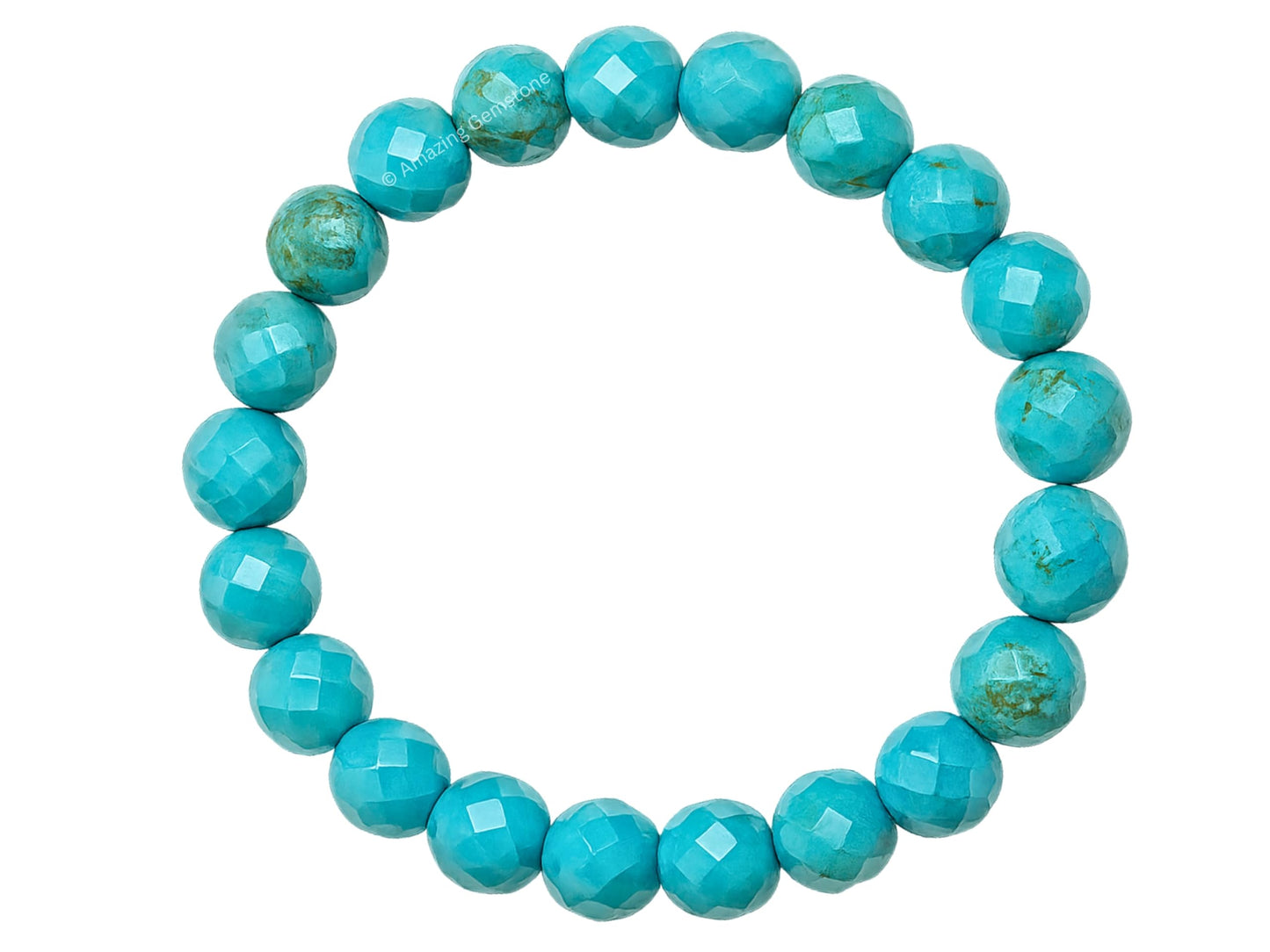 Amazing Gemstone Turquoise Bracelet for Women - Chakra Mens Bracelet Protection Crystals and Healing Stones - Blessing Spiritual Meditation Stocking Stuffers (Faceted Beaded Bracelet)