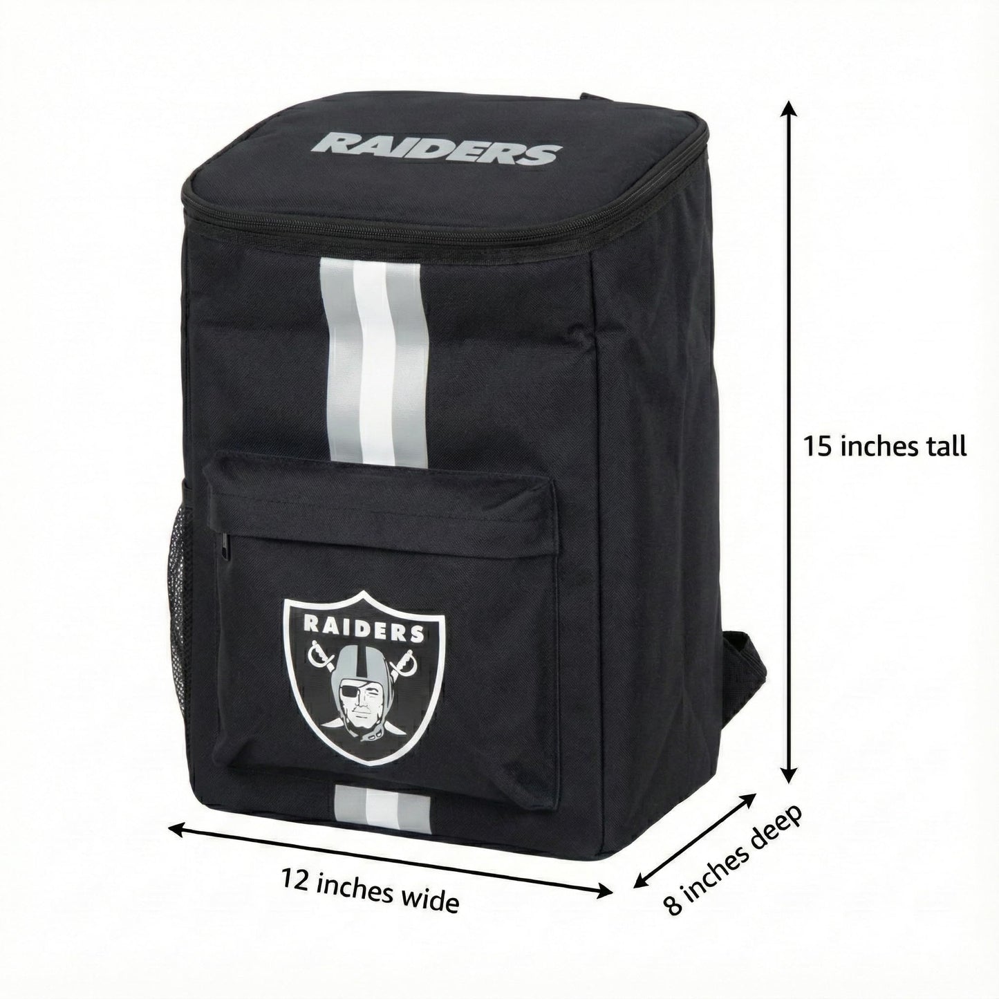 FOCO Las Vegas Raiders NFL Cooler Backpack, 24L — Insulated Soft Sided Ice Chest, Holds 36 Cans, Officially Licensed