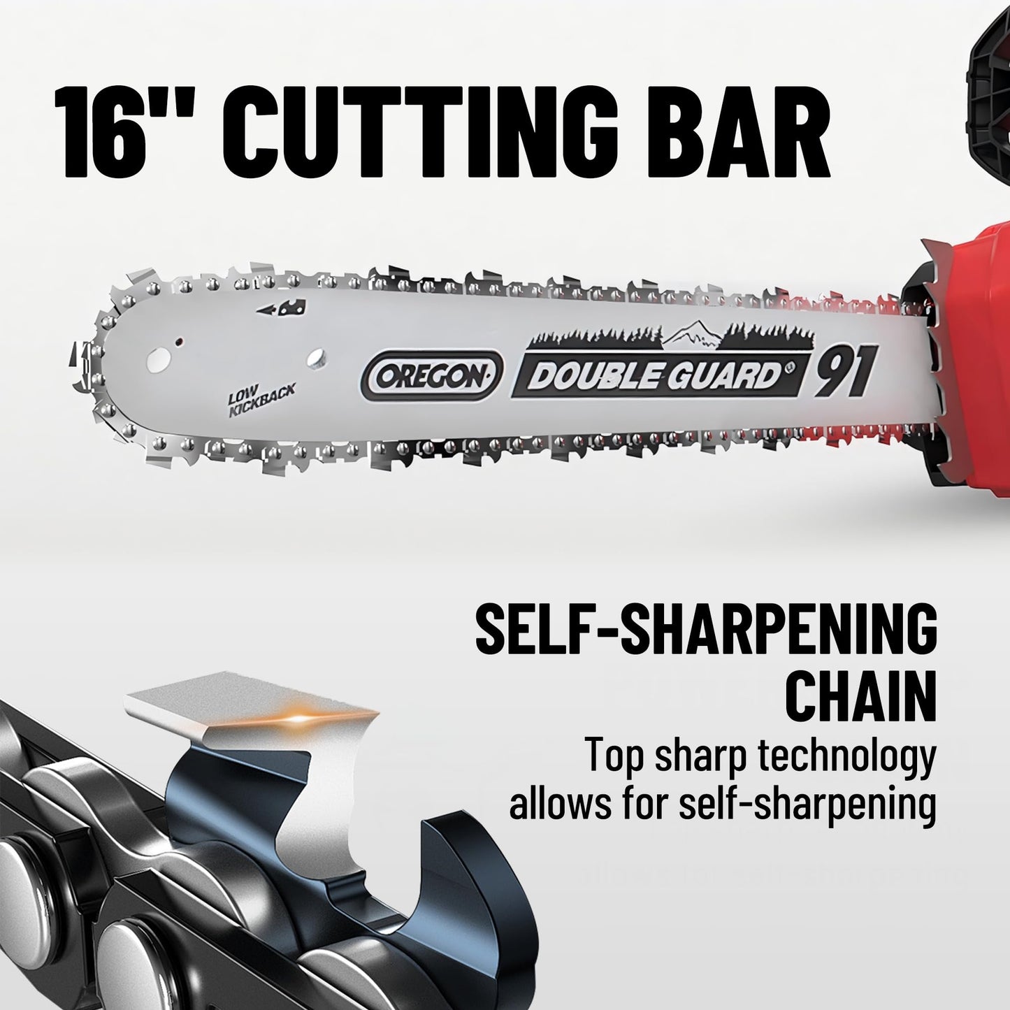 DCK 58V Cordless Chainsaw Electric Brushless Chain Saw, 16 Inch Battery Powered Chainsaw with 4.0Ah Battery and 5A Charger for Wood Cutting, Light Felling, Limbing, Firewood, Pruning (KDCS58161BDM)