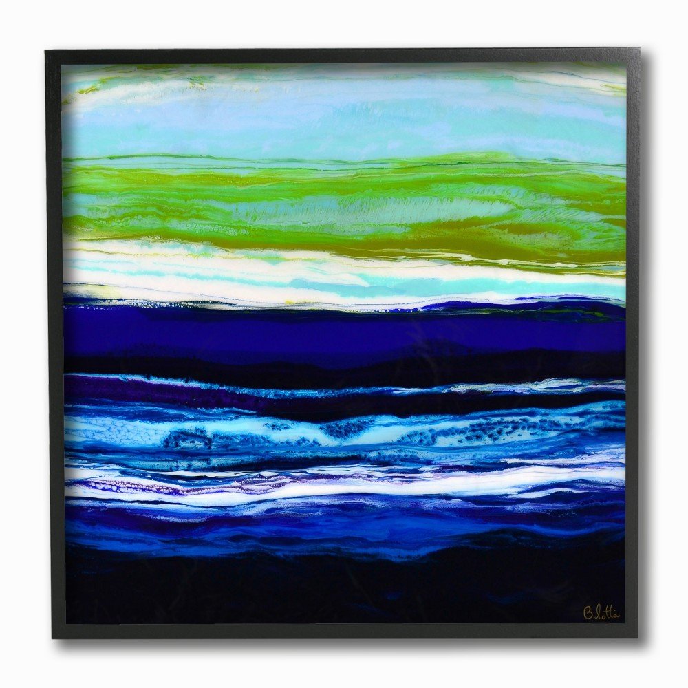 The Stupell Home Decor Collection Acrylic Resin Ocean Sea Breeze Air Framed Texturized Art, 12x12, Multicolor