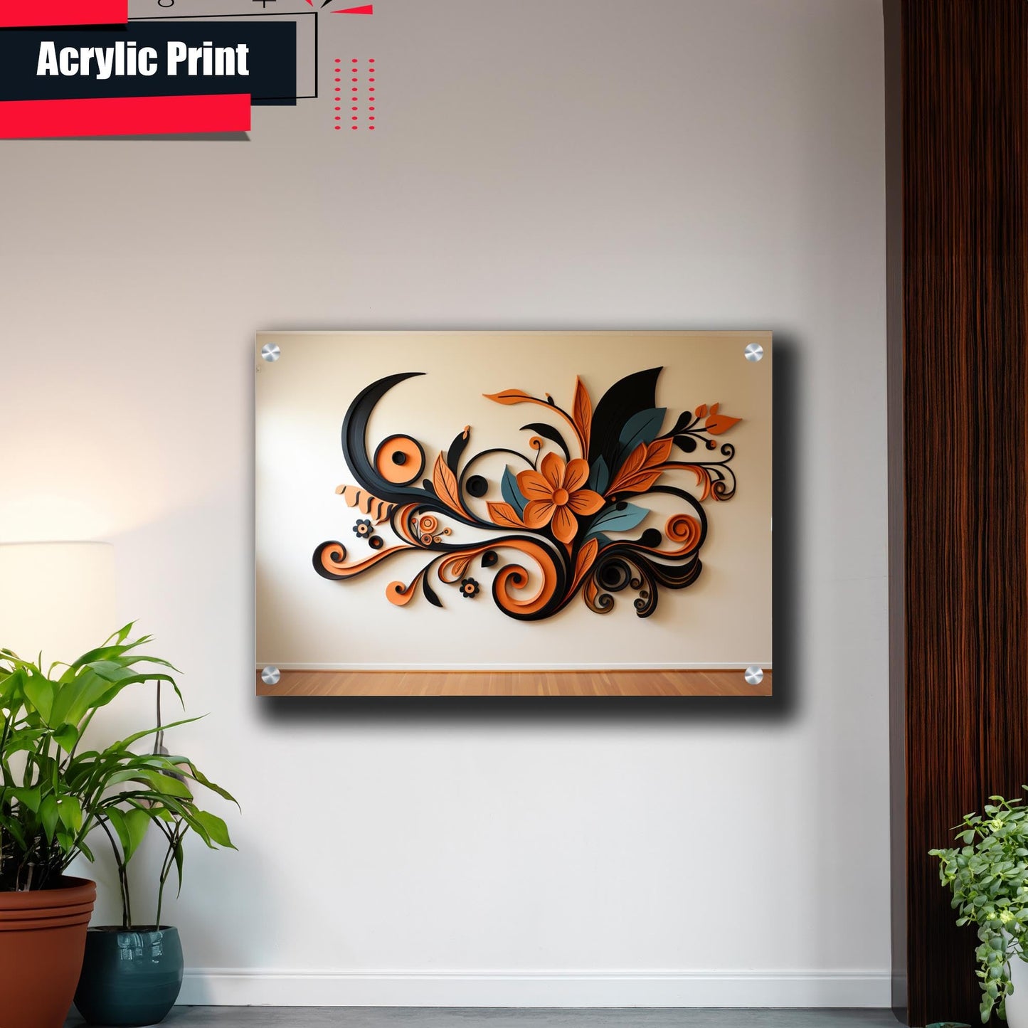 Scandinavian Folk Art, Black and Beige Abstract Botanical Wall Art for Scandinavian Home Decor, poster, Wall Decor