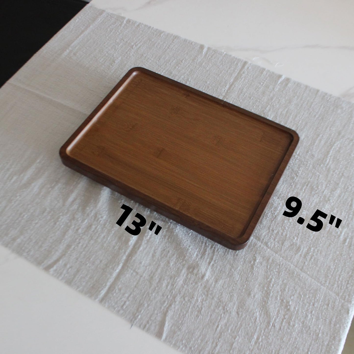 Bamboo Sofa Arm Tray Table, Foldable Clip-on Side Table, Wide Couch Cup Holder (Brown)